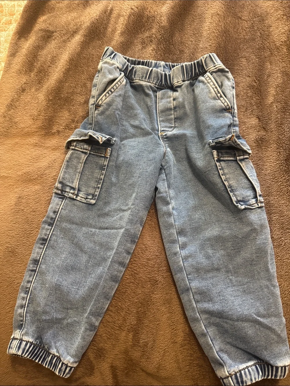 GAP Boys Light Wash Denim Cargo Pants
